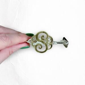 632. S monogram Silvertone Bracelet